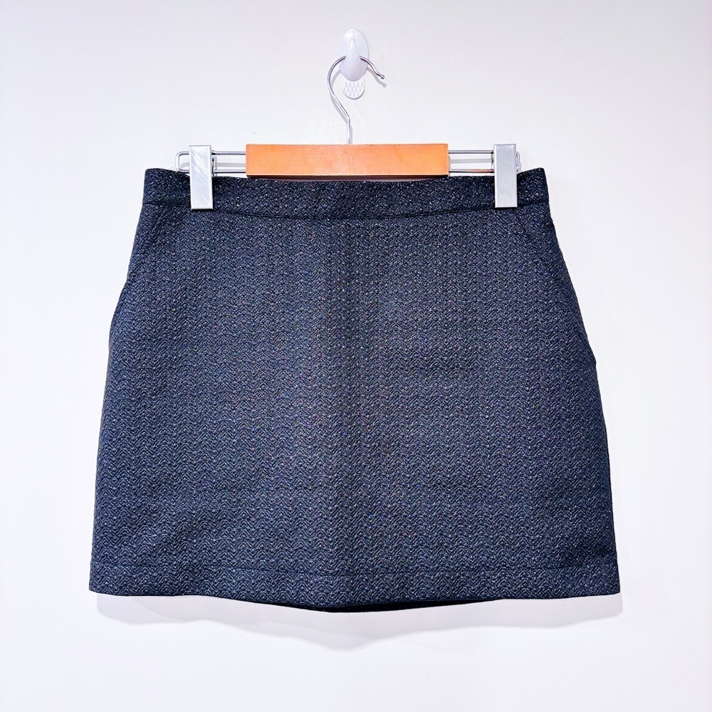 Forever 21 Black shiny textured mini skirt chic party‎ metallic | Size 27 *